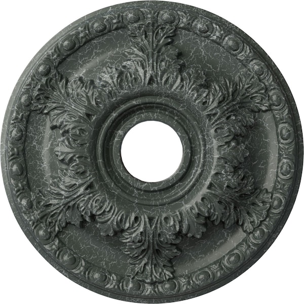 Ekena Millwork Granada Medallion (Canopies up to 6 5/8"), 18"OD x 3 1/2"ID x 2 1/2"P, Athenian Green Crackle CM18GAAGC - main